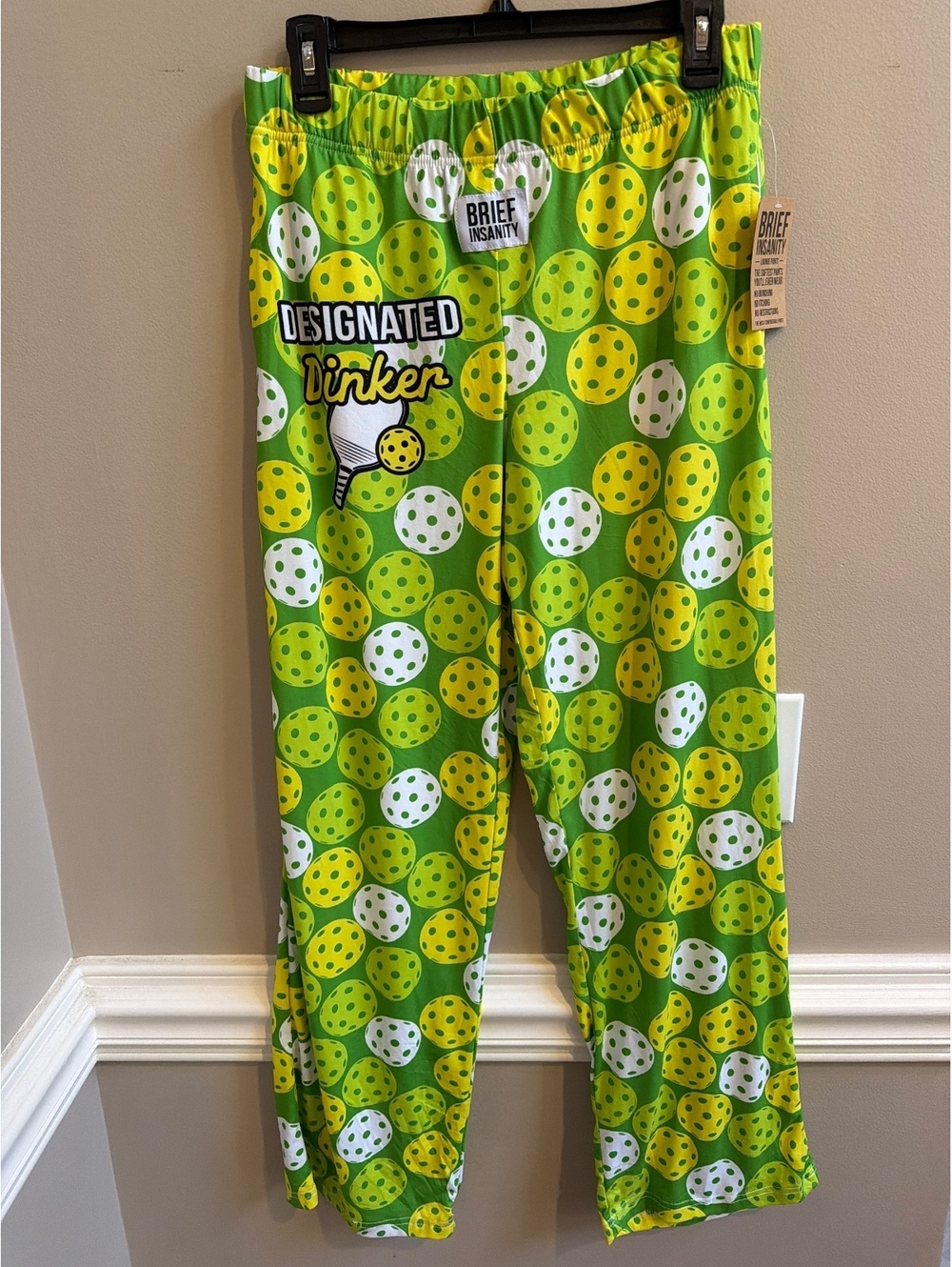 Brief Insanity Mens Designated Dinker Pickleball Lounge Pajama Pants NWT Medium